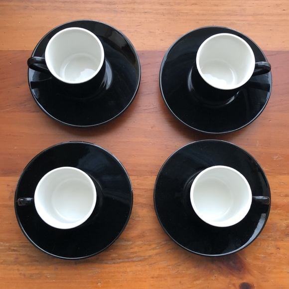 Coffee Cups & Saucers Mugs Espresso Shot Glasses Set of 4 - Picture 4 of 6